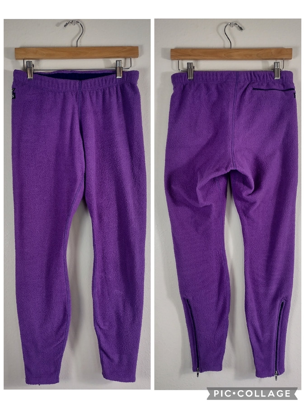 Patagonia Capilene Purple Base Layer Fleece Pants Zip Ankle Women's Small